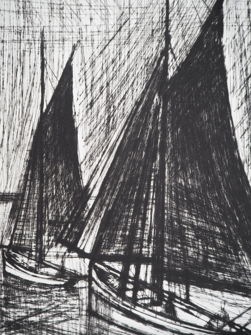 Bernard BUFFET : Les voiles noires, Gravure originale (photo de détail 7) - Crédit photo : Galerie Art.Paris