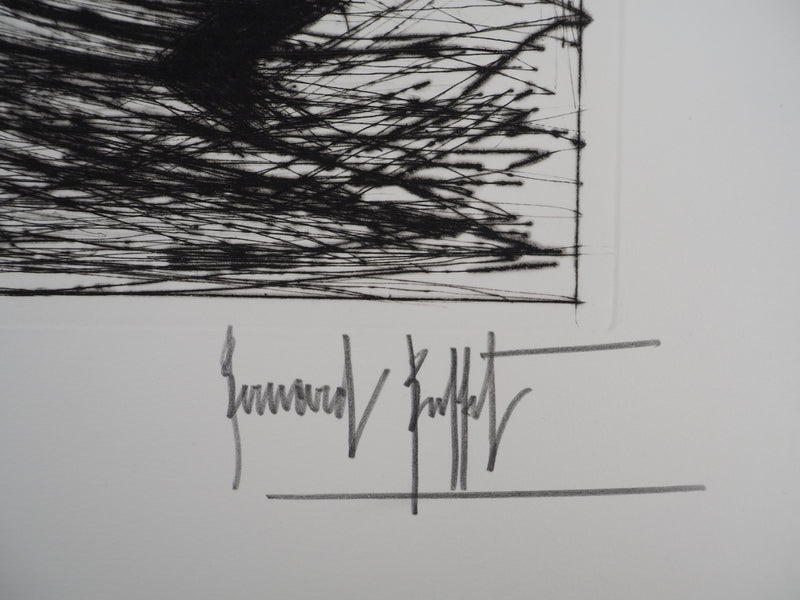 Bernard BUFFET : Les voiles noires, Gravure originale (photo de détail 2) - Crédit photo : Galerie Art.Paris