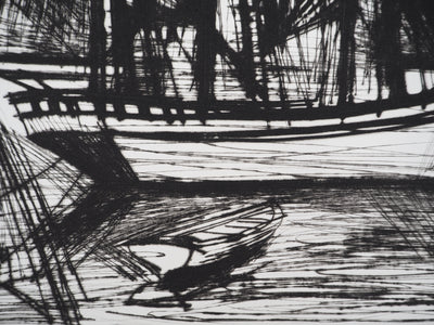 Bernard BUFFET : Voilier, Terre-Neuvas, Gravure originale (photo de détail 7) - Crédit photo : Galerie Art.Paris