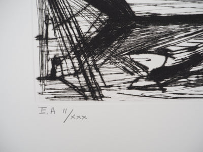 Bernard BUFFET : Voilier, Terre-Neuvas, Gravure originale (photo de détail 8) - Crédit photo : Galerie Art.Paris