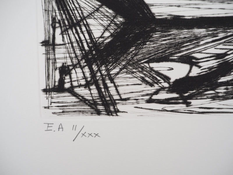 Bernard BUFFET : Voilier, Terre-Neuvas, Gravure originale (photo de détail 8) - Crédit photo : Galerie Art.Paris