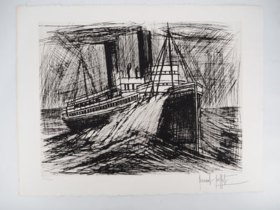 Bernard BUFFET : Le paquebot, Gravure originale (photo de détail 3) - Crédit photo : Galerie Art.Paris