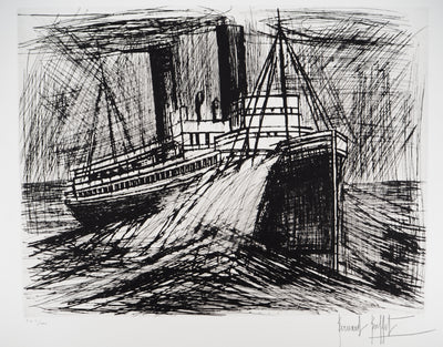 Bernard BUFFET : Le paquebot, Gravure originale (photo de détail 4) - Crédit photo : Galerie Art.Paris