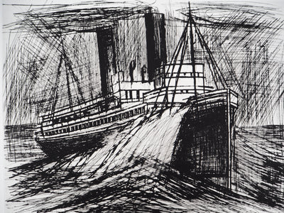 Bernard BUFFET : Le paquebot, Gravure originale (photo de détail 5) - Crédit photo : Galerie Art.Paris