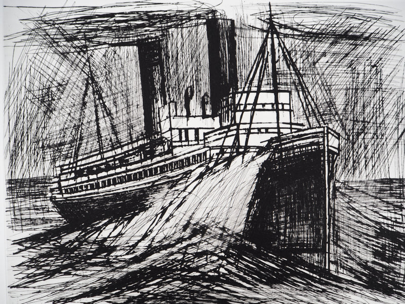 Bernard BUFFET : Le paquebot, Gravure originale (photo de détail 5) - Crédit photo : Galerie Art.Paris