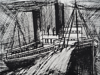 Bernard BUFFET : Le paquebot, Gravure originale (photo de détail 6) - Crédit photo : Galerie Art.Paris