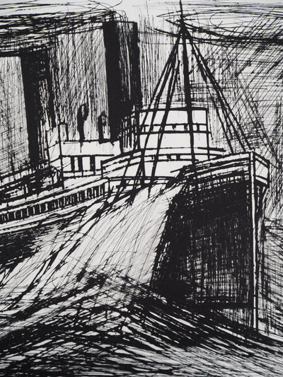 Bernard BUFFET : Le paquebot, Gravure originale (photo de détail 7) - Crédit photo : Galerie Art.Paris
