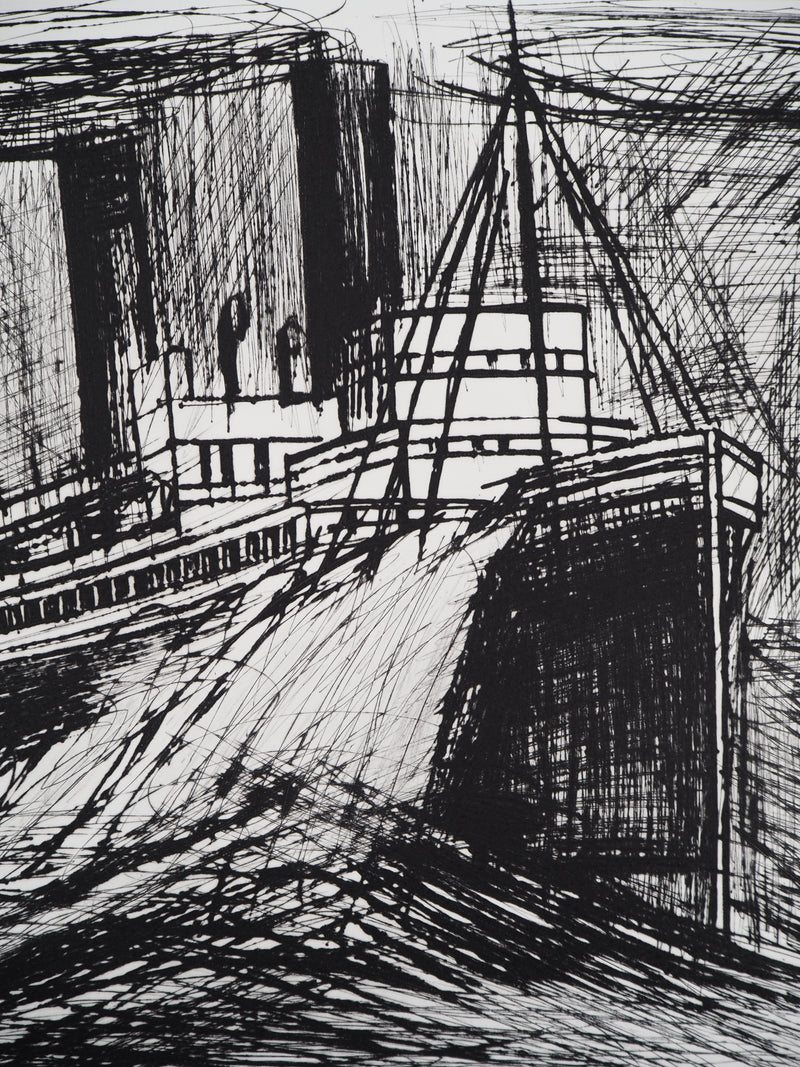 Bernard BUFFET : Le paquebot, Gravure originale (photo de détail 7) - Crédit photo : Galerie Art.Paris