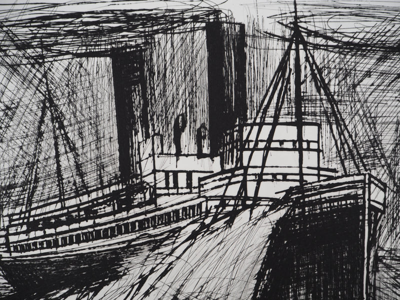 Bernard BUFFET : Le paquebot, Gravure originale (photo de détail 8) - Crédit photo : Galerie Art.Paris
