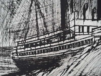 Bernard BUFFET : Le paquebot, Gravure originale (photo de détail 9) - Crédit photo : Galerie Art.Paris