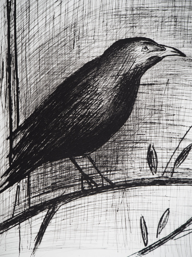 Bernard BUFFET : Le corbeau, Gravure originale (photo de détail 5) - Crédit photo : Galerie Art.Paris