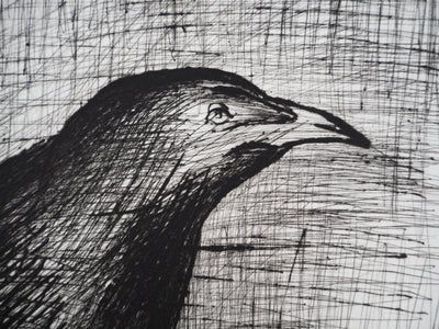 Bernard BUFFET : Le corbeau, Gravure originale (photo de détail 7) - Crédit photo : Galerie Art.Paris