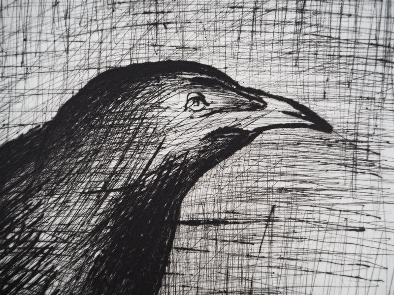 Bernard BUFFET : Le corbeau, Gravure originale (photo de détail 7) - Crédit photo : Galerie Art.Paris