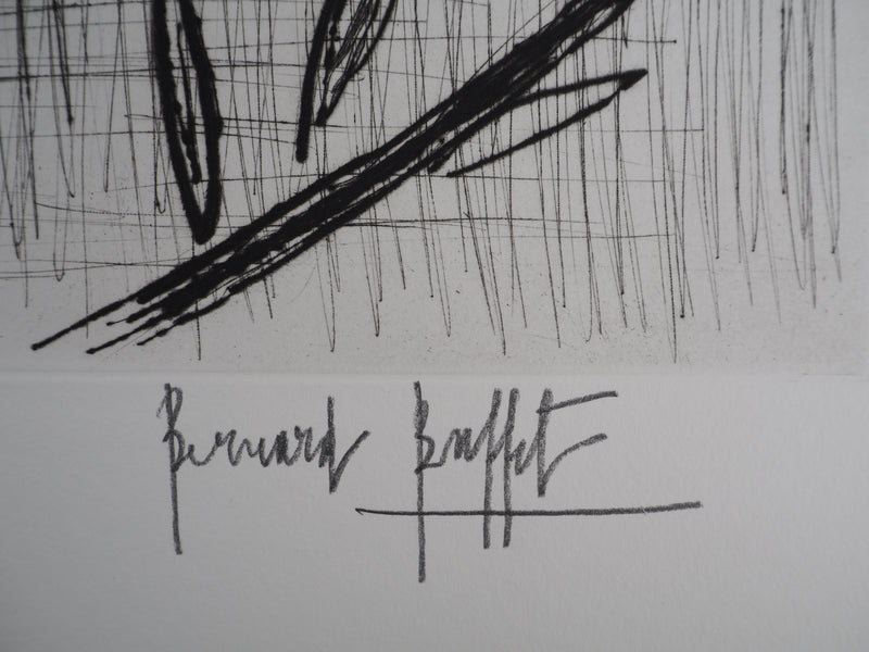 Bernard BUFFET : Le corbeau, Gravure originale (photo de détail 2) - Crédit photo : Galerie Art.Paris