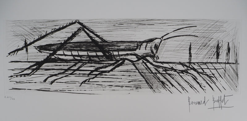 Bernard BUFFET : La sauterelle, Gravure originale (photo de détail 3) - Crédit photo : Galerie Art.Paris