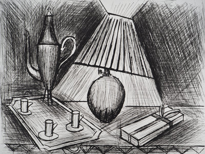 Bernard BUFFET : Nature morte à la lampe, Gravure originale (photo de détail 4) - Crédit photo : Galerie Art.Paris