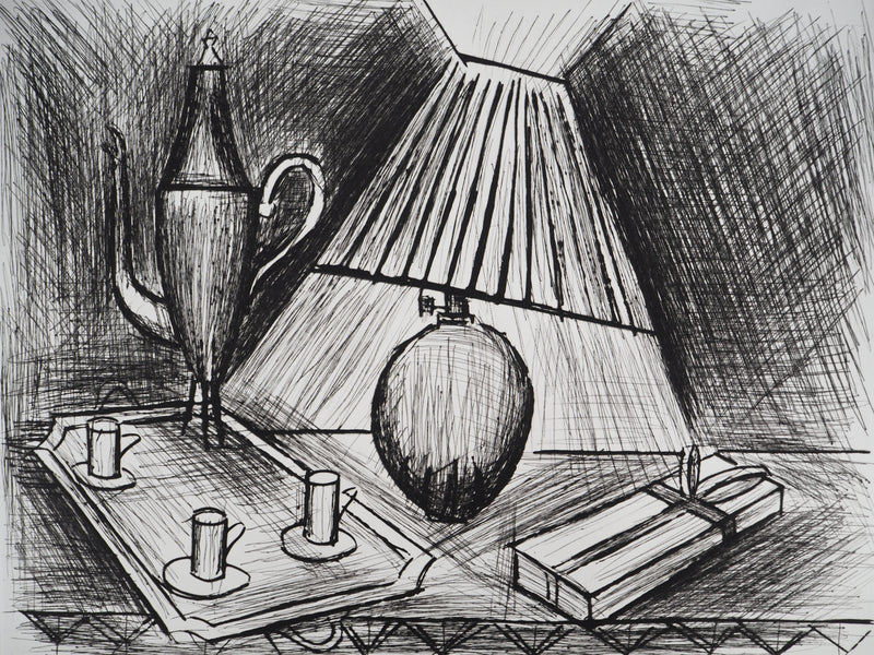 Bernard BUFFET : Nature morte à la lampe, Gravure originale (photo de détail 4) - Crédit photo : Galerie Art.Paris