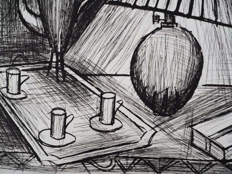 Bernard BUFFET : Nature morte à la lampe, Gravure originale (photo de détail 6) - Crédit photo : Galerie Art.Paris