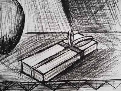 Bernard BUFFET : Nature morte à la lampe, Gravure originale (photo de détail 7) - Crédit photo : Galerie Art.Paris
