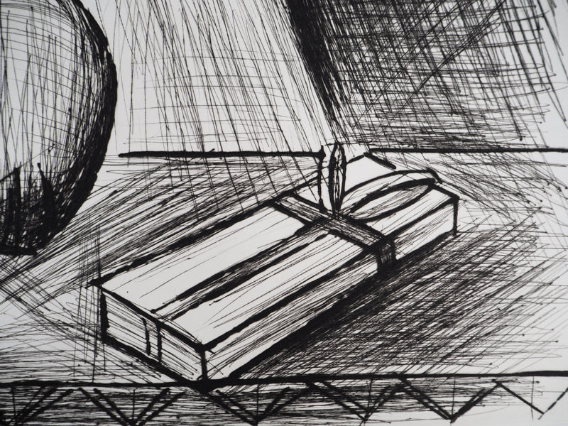 Bernard BUFFET : Nature morte à la lampe, Gravure originale (photo de détail 7) - Crédit photo : Galerie Art.Paris