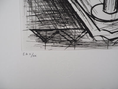 Bernard BUFFET : Nature morte à la lampe, Gravure originale (photo de détail 8) - Crédit photo : Galerie Art.Paris