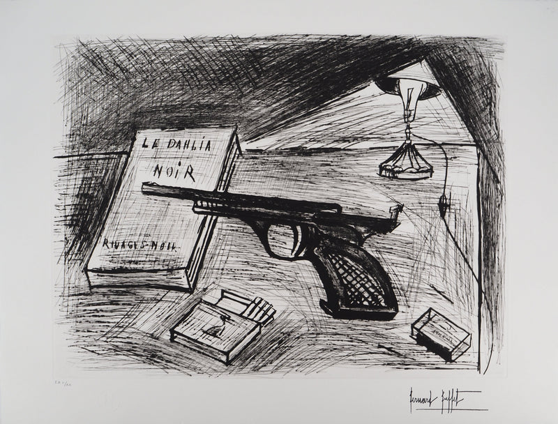 Bernard BUFFET : Le Dahlia noir, Gravure originale (vue générale) - Crédit photo : Galerie Art.Paris