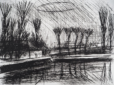 Bernard BUFFET : La maison sous les arbres, Gravure originale (photo de détail 3) - Crédit photo : Galerie Art.Paris