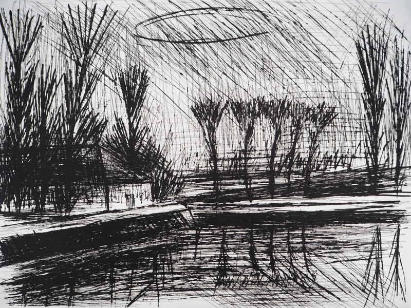 Bernard BUFFET : La maison sous les arbres, Gravure originale (photo de détail 3) - Crédit photo : Galerie Art.Paris
