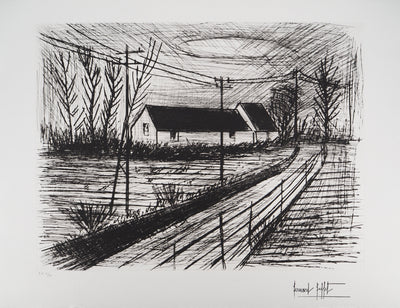 Bernard BUFFET : La demeure paisible, Gravure originale (vue générale) - Crédit photo : Galerie Art.Paris