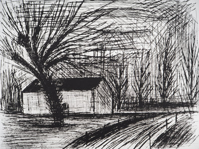 Bernard BUFFET : Entre branches et pierres, Gravure originale (photo de détail 3) - Crédit photo : Galerie Art.Paris