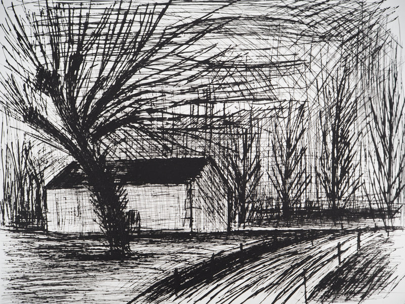Bernard BUFFET : Entre branches et pierres, Gravure originale (photo de détail 3) - Crédit photo : Galerie Art.Paris