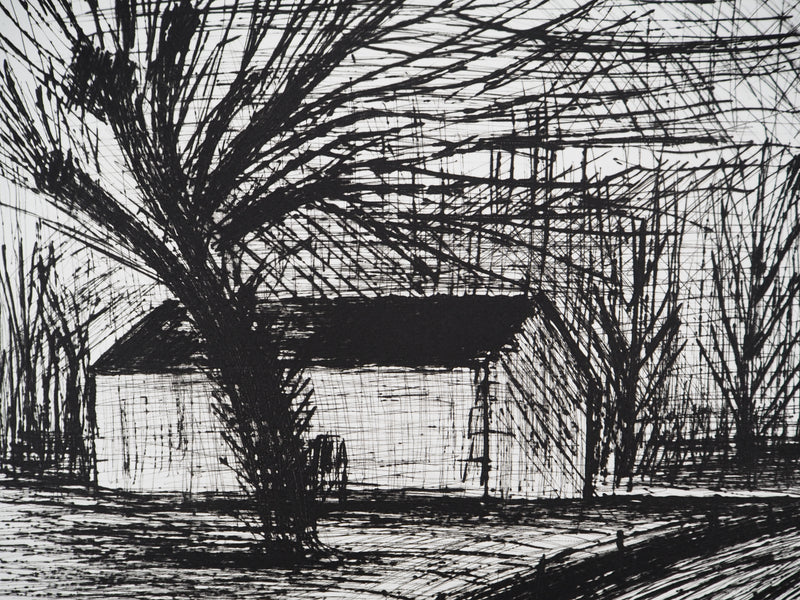 Bernard BUFFET : Entre branches et pierres, Gravure originale (photo de détail 4) - Crédit photo : Galerie Art.Paris
