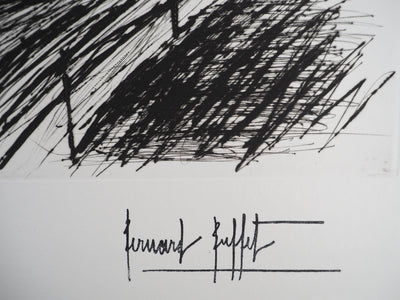 Bernard BUFFET : Entre branches et pierres, Gravure originale (photo de détail 2) - Crédit photo : Galerie Art.Paris