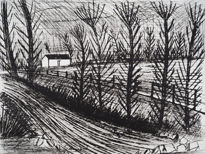 Bernard BUFFET : Arbres en enfilade, Gravure originale (photo de détail 2) - Crédit photo : Galerie Art.Paris
