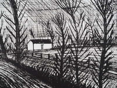 Bernard BUFFET : Arbres en enfilade, Gravure originale (photo de détail 3) - Crédit photo : Galerie Art.Paris