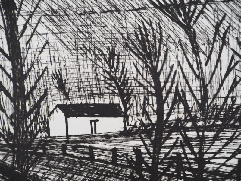 Bernard BUFFET : Arbres en enfilade, Gravure originale (photo de détail 4) - Crédit photo : Galerie Art.Paris