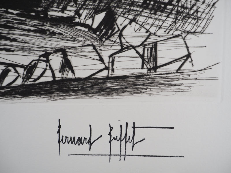 Bernard BUFFET : Arbres en enfilade, Gravure originale (photo de détail 6) - Crédit photo : Galerie Art.Paris