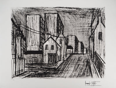 Bernard BUFFET : Dans la ville, Gravure originale (vue générale) - Crédit photo : Galerie Art.Paris