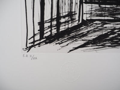 Bernard BUFFET : Dans la ville, Gravure originale (photo de détail 6) - Crédit photo : Galerie Art.Paris