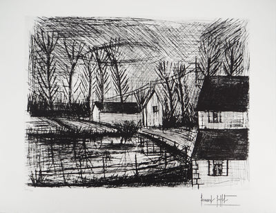 Bernard BUFFET : Ombre d’une maison, Gravure originale (vue générale) - Crédit photo : Galerie Art.Paris