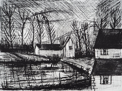 Bernard BUFFET : Ombre d’une maison, Gravure originale (photo de détail 3) - Crédit photo : Galerie Art.Paris