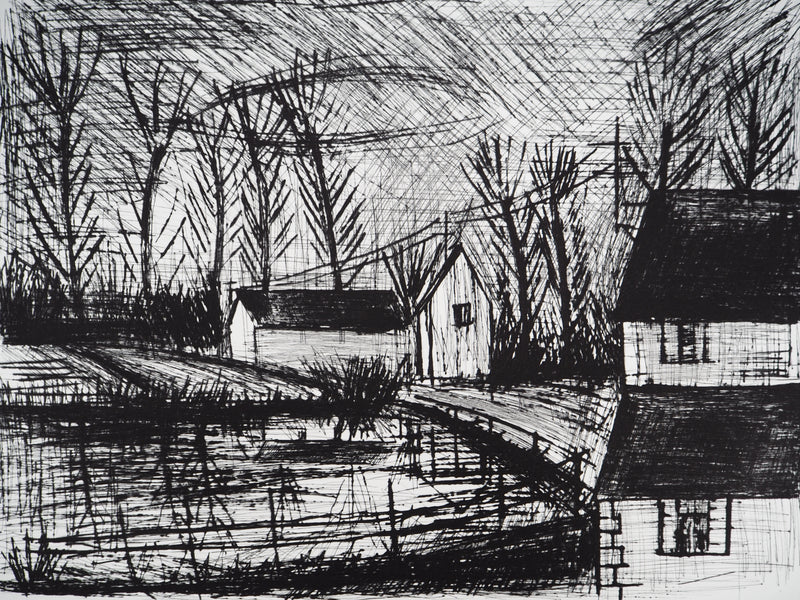 Bernard BUFFET : Ombre d’une maison, Gravure originale (photo de détail 3) - Crédit photo : Galerie Art.Paris