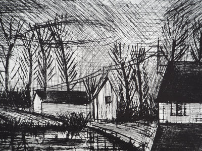 Bernard BUFFET : Ombre d’une maison, Gravure originale (photo de détail 4) - Crédit photo : Galerie Art.Paris