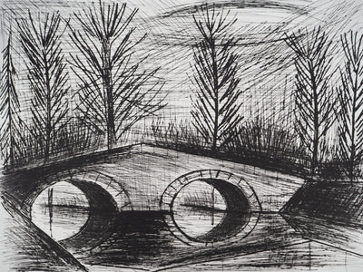 Bernard BUFFET : Le pont des feuillages, Gravure originale (photo de détail 3) - Crédit photo : Galerie Art.Paris