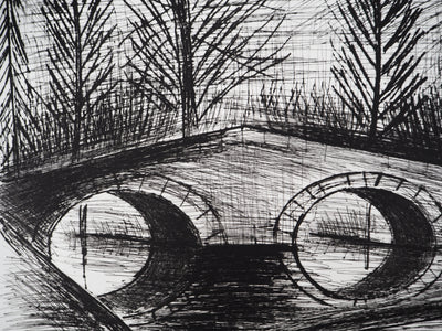 Bernard BUFFET : Le pont des feuillages, Gravure originale (photo de détail 4) - Crédit photo : Galerie Art.Paris