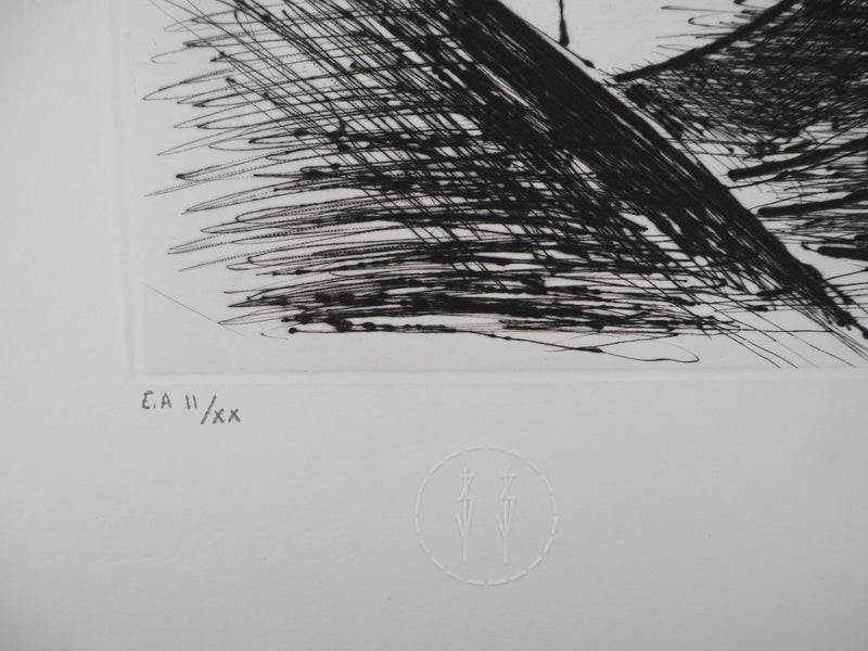 Bernard BUFFET : Le pont des feuillages, Gravure originale (photo de détail 6) - Crédit photo : Galerie Art.Paris