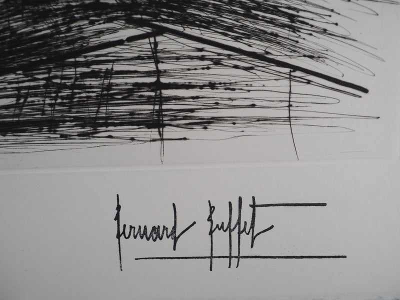 Bernard BUFFET : Le pont des feuillages, Gravure originale (photo de détail 2) - Crédit photo : Galerie Art.Paris