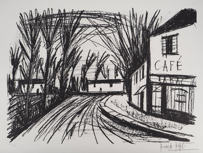 Bernard BUFFET : Le sentier du café, Lithographie originale (vue générale) - Crédit photo : Galerie Art.Paris