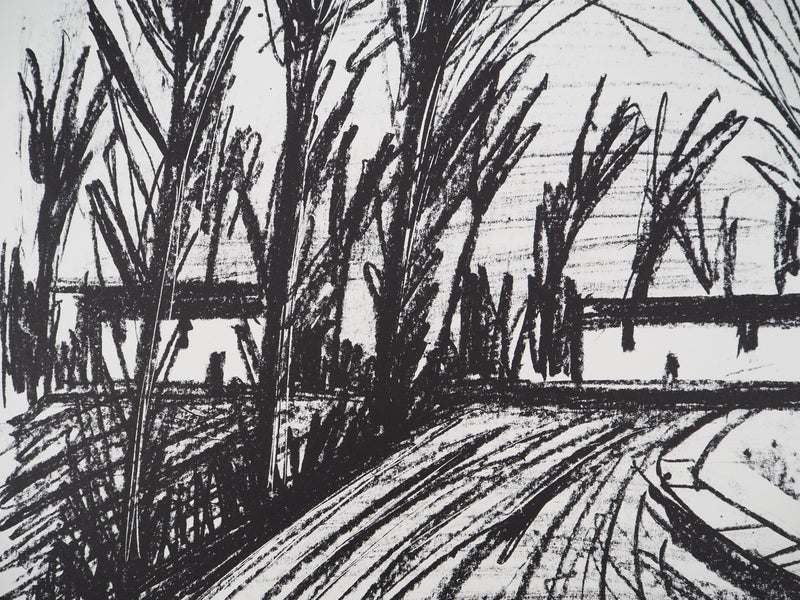 Bernard BUFFET : Le sentier du café, Lithographie originale (photo de détail 5) - Crédit photo : Galerie Art.Paris