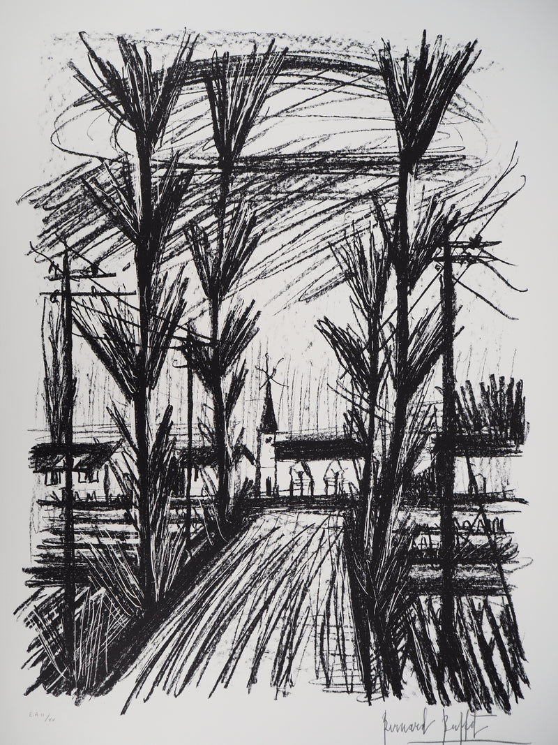 Bernard BUFFET : Allée silencieuse, Lithographie originale (photo de détail 3) - Crédit photo : Galerie Art.Paris